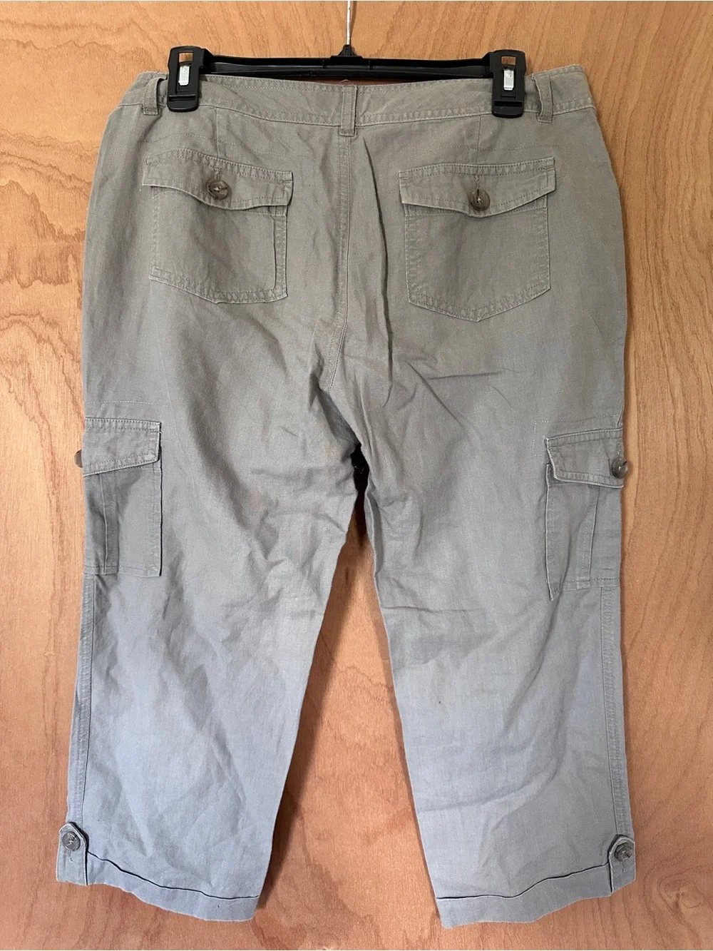VTG Banana Republic Martin Fit Linen Cotton Cropped Cargo Pants 8P Petite